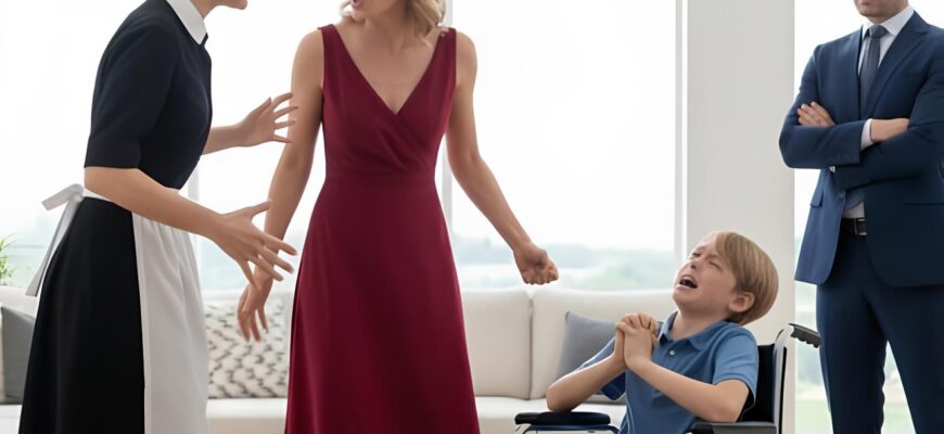 Un garçon de sept ans en fauteuil roulant luttait contre les larmes ...